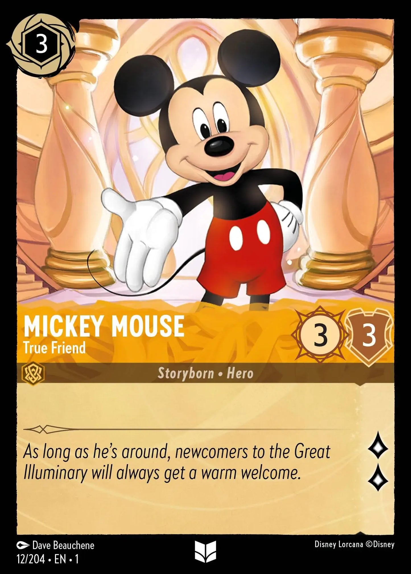 (012) Lorcana The First Chapter Single: Mickey Mouse - True Friend Holo Uncommon