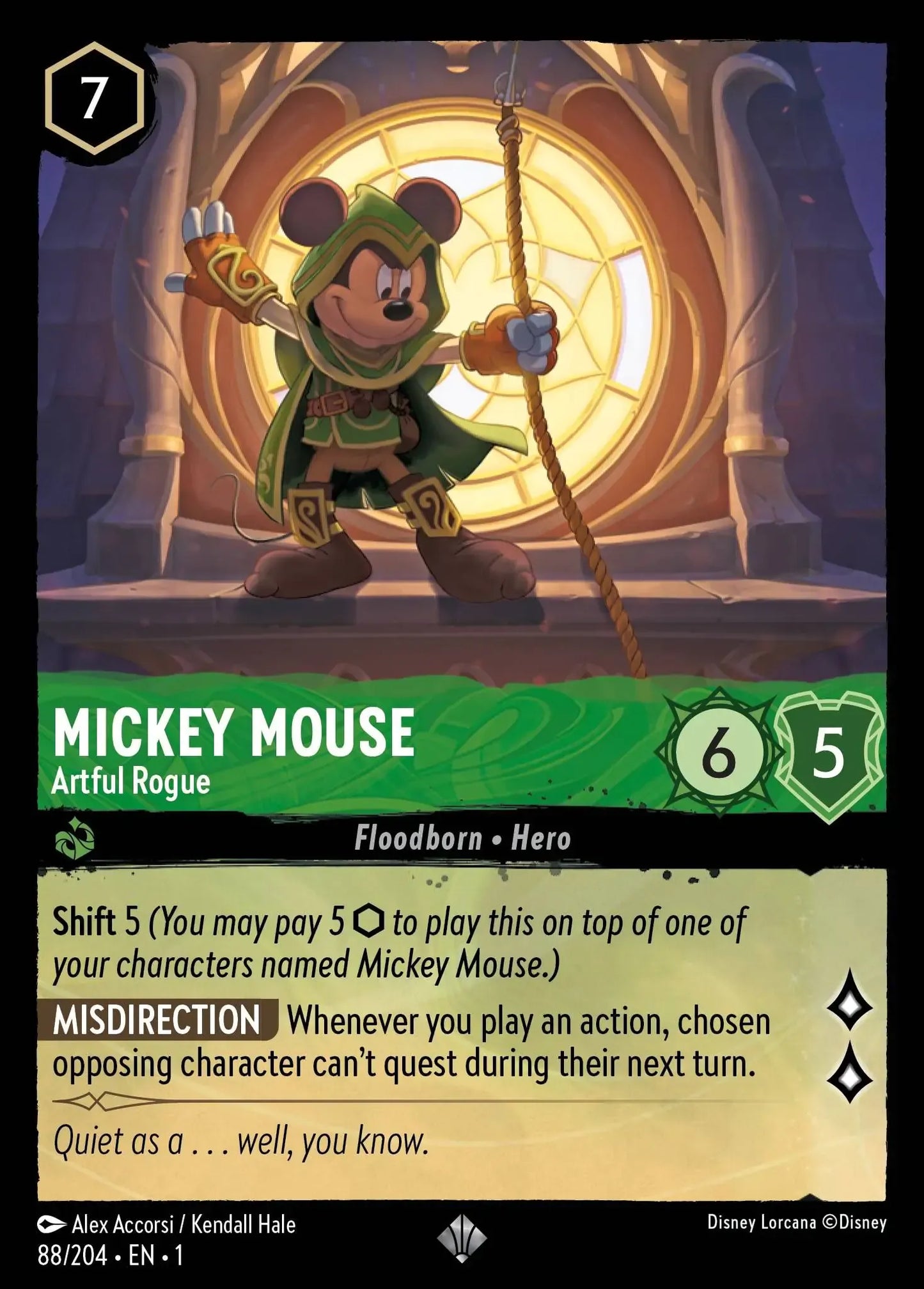(088) Lorcana The First Chapter Single: Mickey Mouse - Artful Rogue (V.1) Super Rare