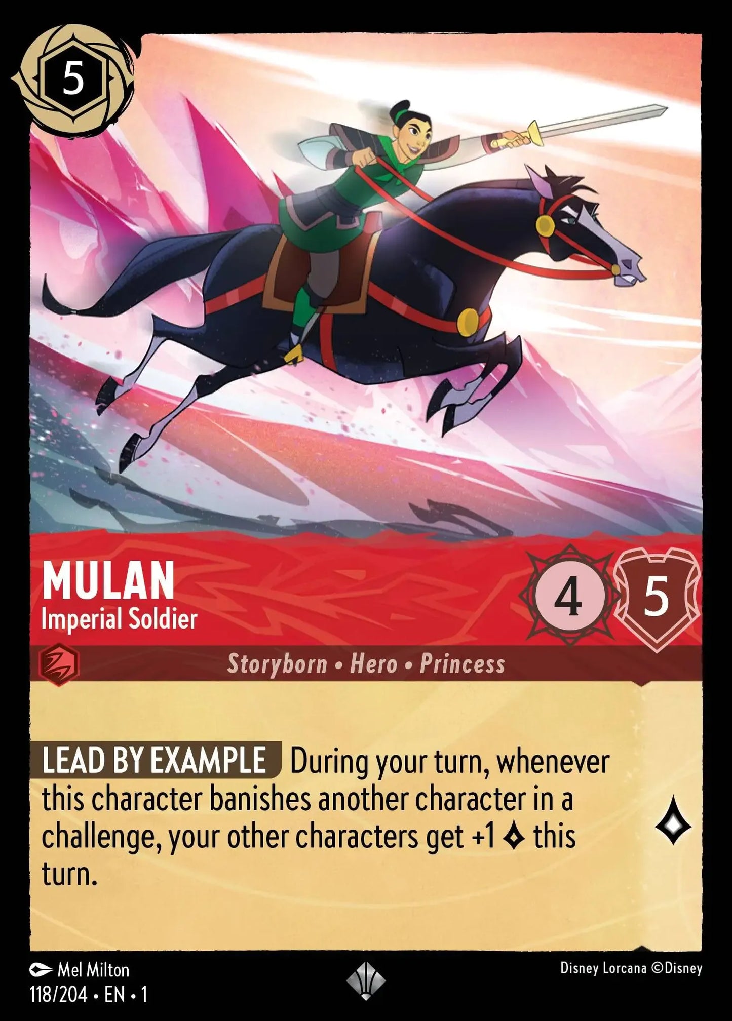 (118) Lorcana The First Chapter Single: Mulan - Imperial Soldier (V.2) Oversized