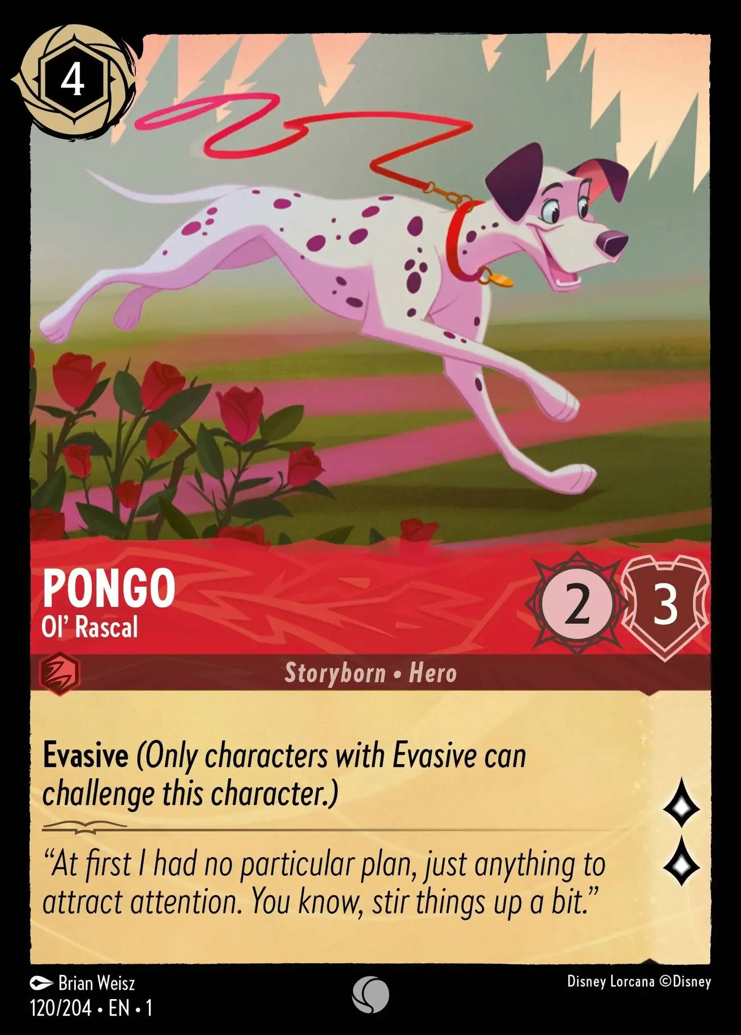 (120) Lorcana The First Chapter Single: Pongo - Ol' Rascal Common