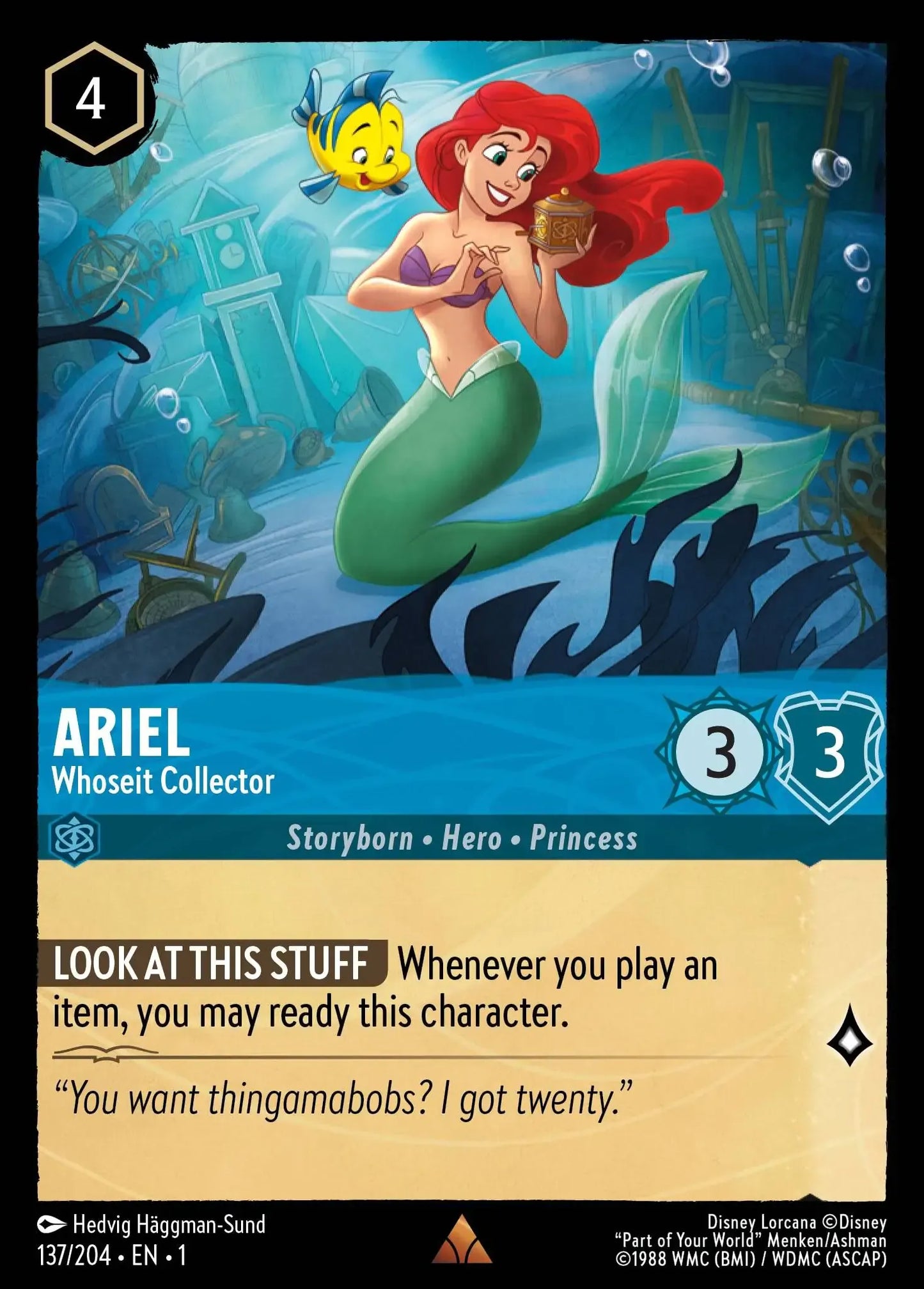 (137) Lorcana The First Chapter Single: Ariel - Whoseit Collector Holo Rare