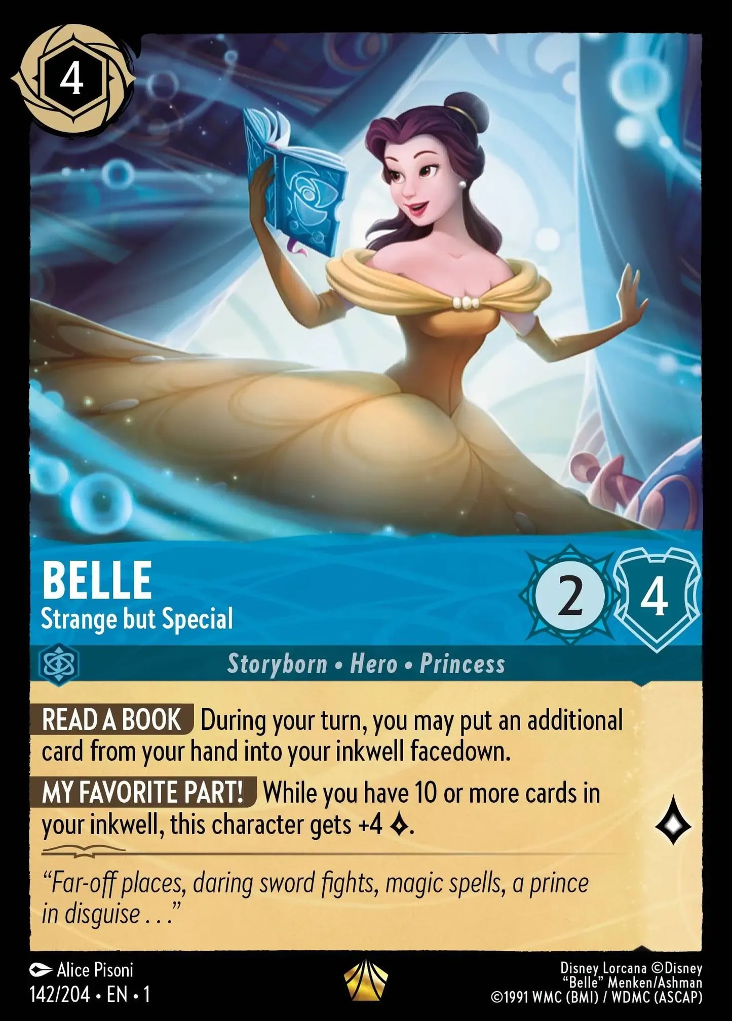 (142) Lorcana The First Chapter Single: Belle - Strange but Special (V.1) Holo Legendary