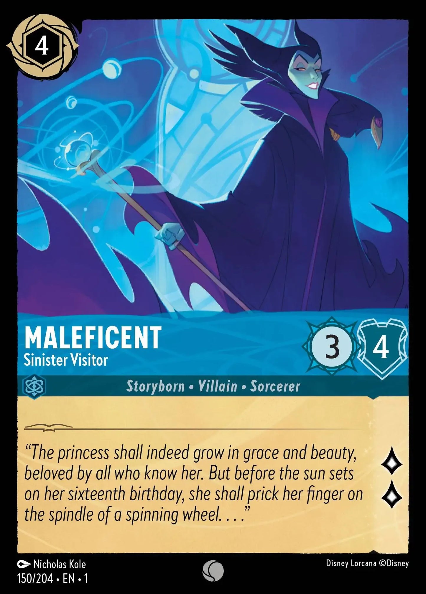 (150) Lorcana The First Chapter Single: Maleficent - Sinister Visitor Holo Common