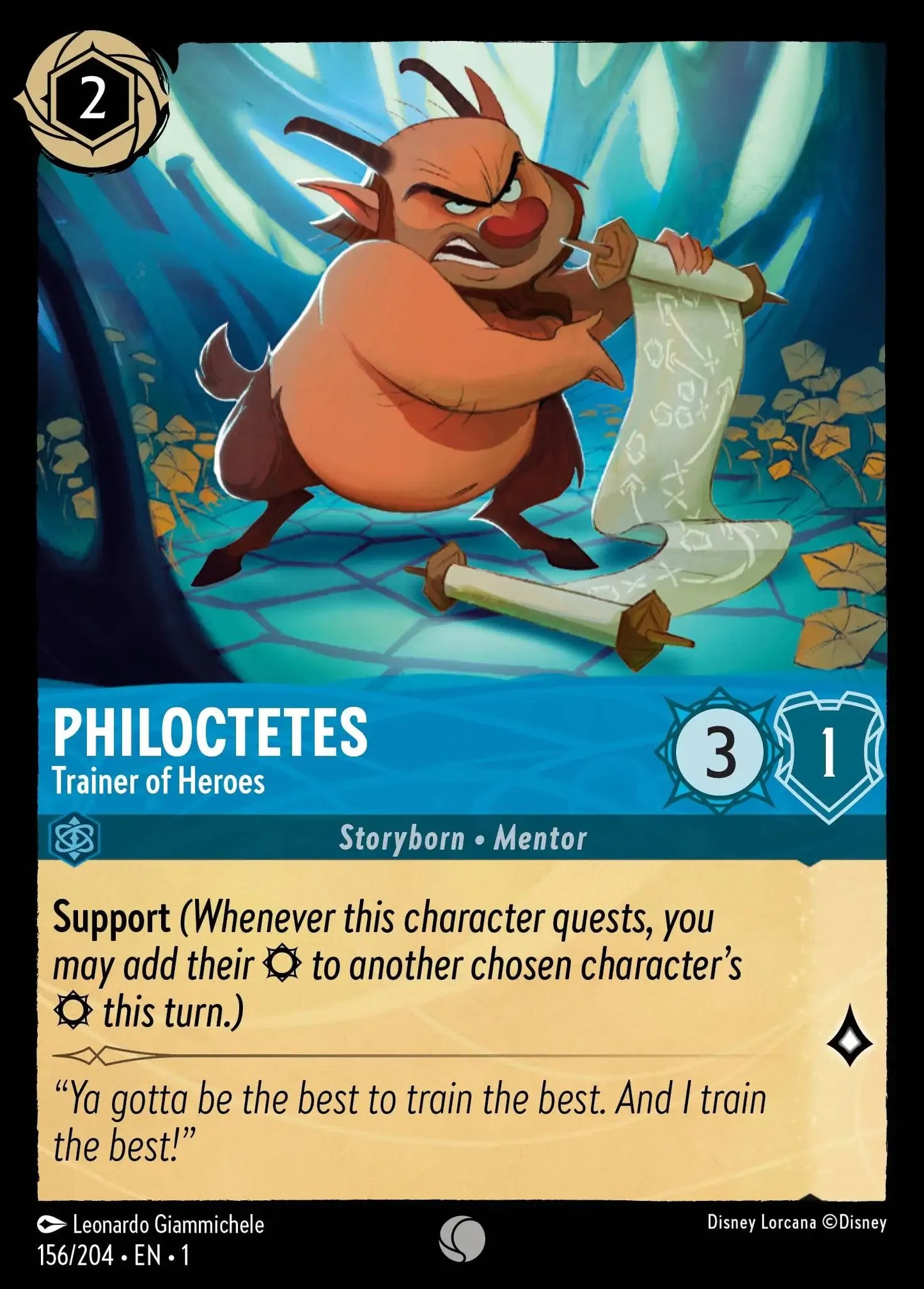 (156) Lorcana The First Chapter Single: Philoctetes - Trainer of Heroes Common