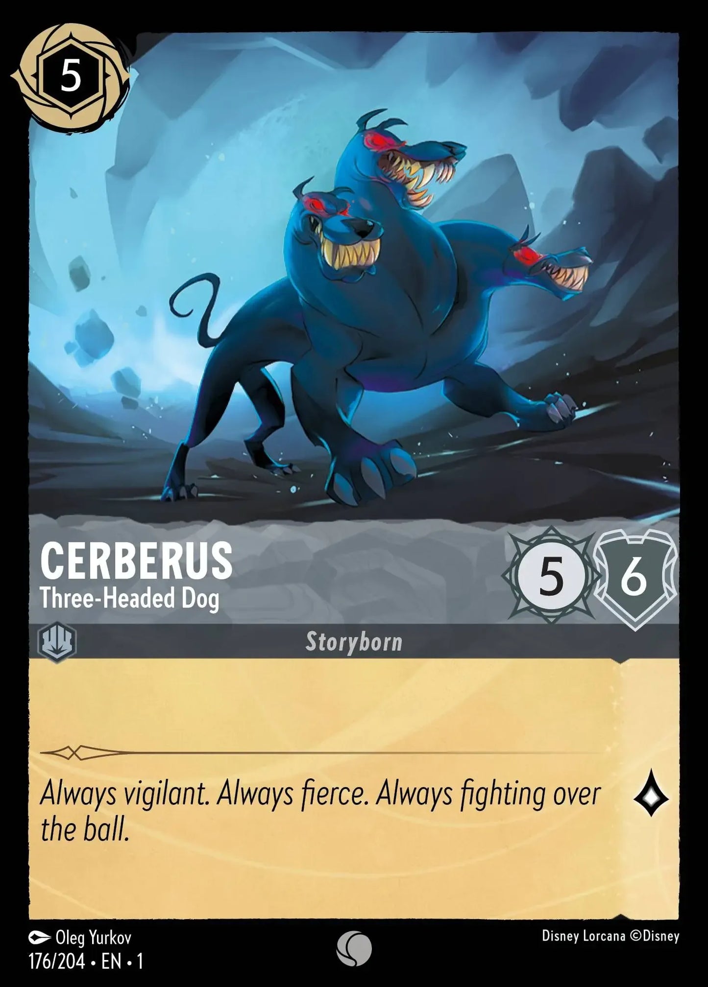 (176) Lorcana The First Chapter Single: Cerberus - Three-Headed Dog Holo Common