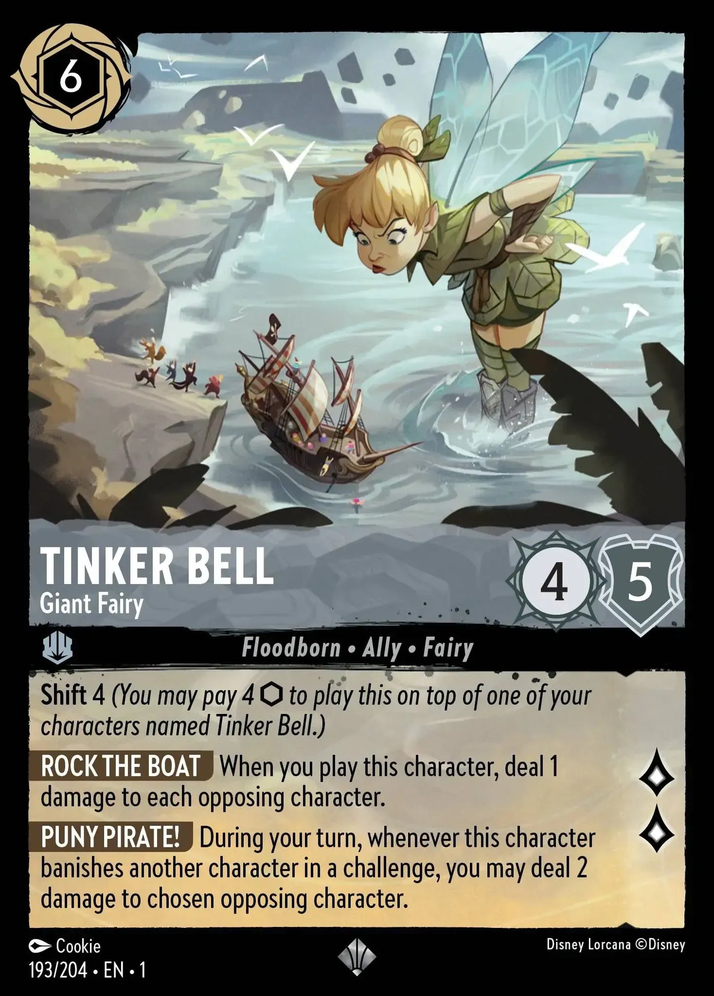 (193) Lorcana The First Chapter Single: Tinker Bell - Giant Fairy (V.1) Holo Super Rare