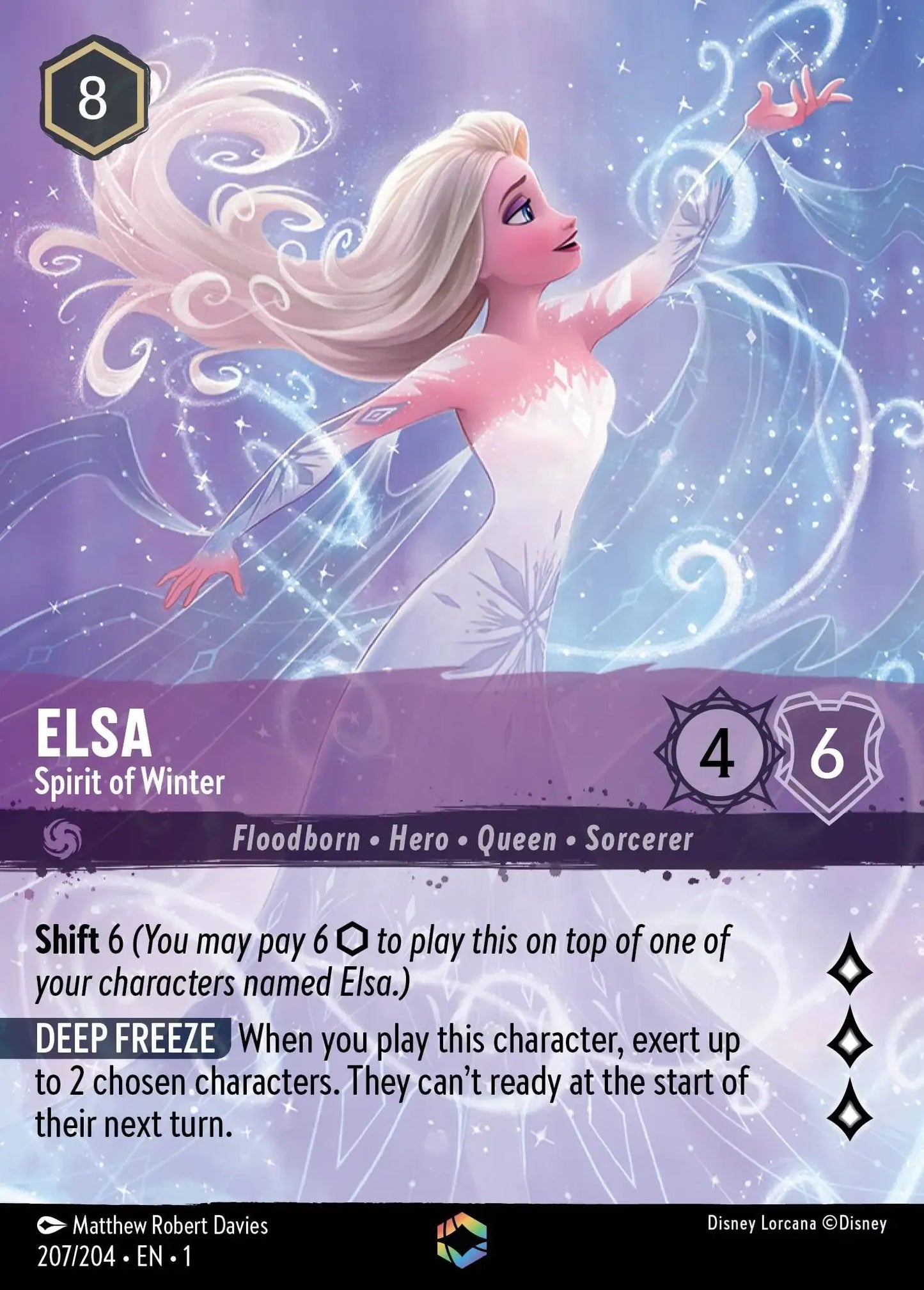 (207) Lorcana The First Chapter Single: Elsa - Spirit of Winter (V.2) Enchanted