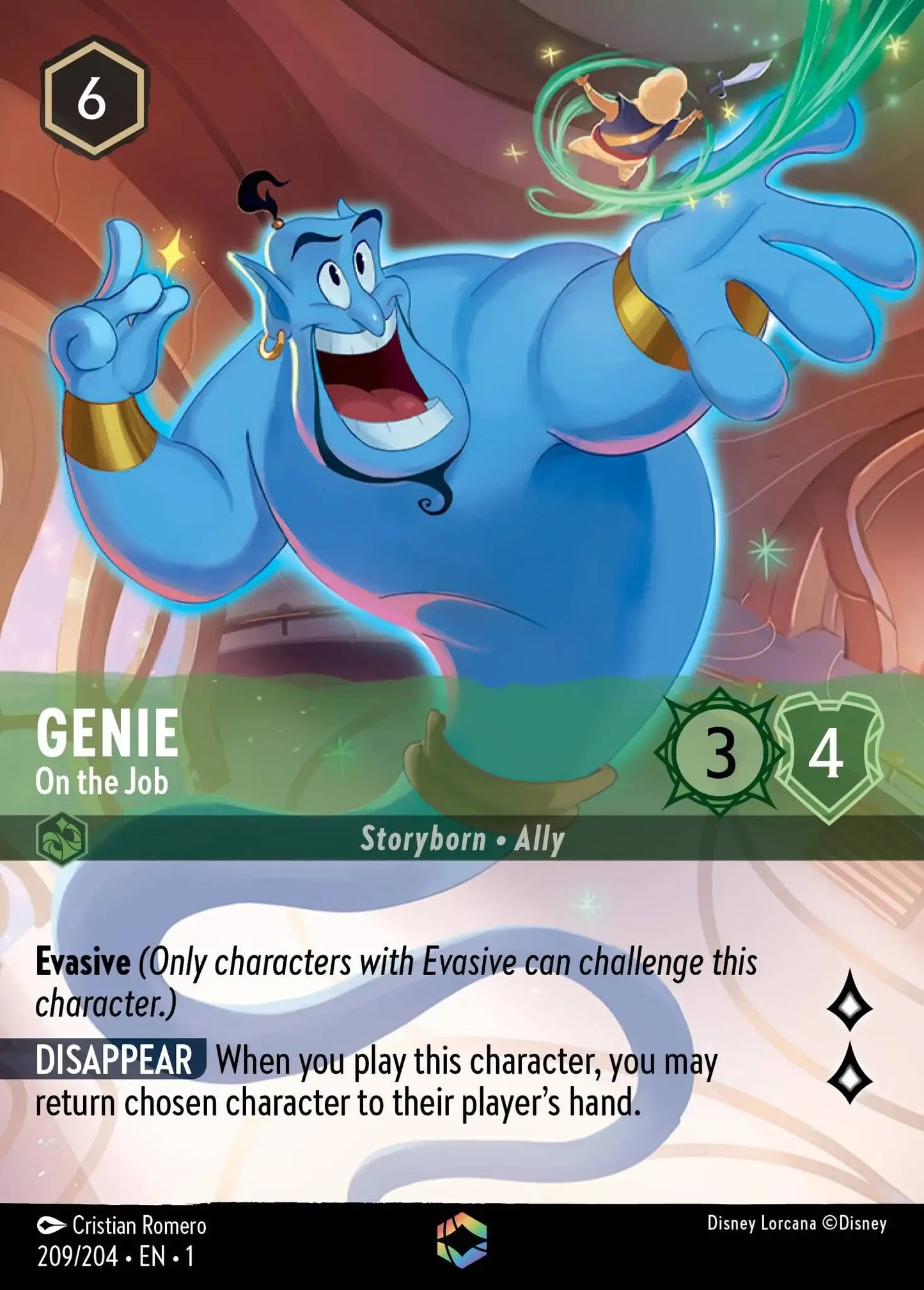 (209) Lorcana The First Chapter Single: Genie - On the Job (V.2) Enchanted