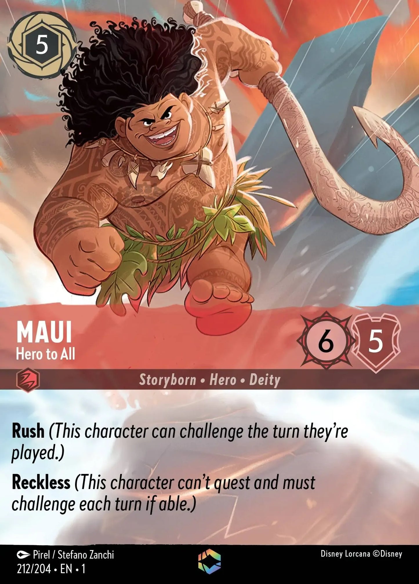 (212) Lorcana The First Chapter Single: Maui - Hero to All (V.2) Enchanted