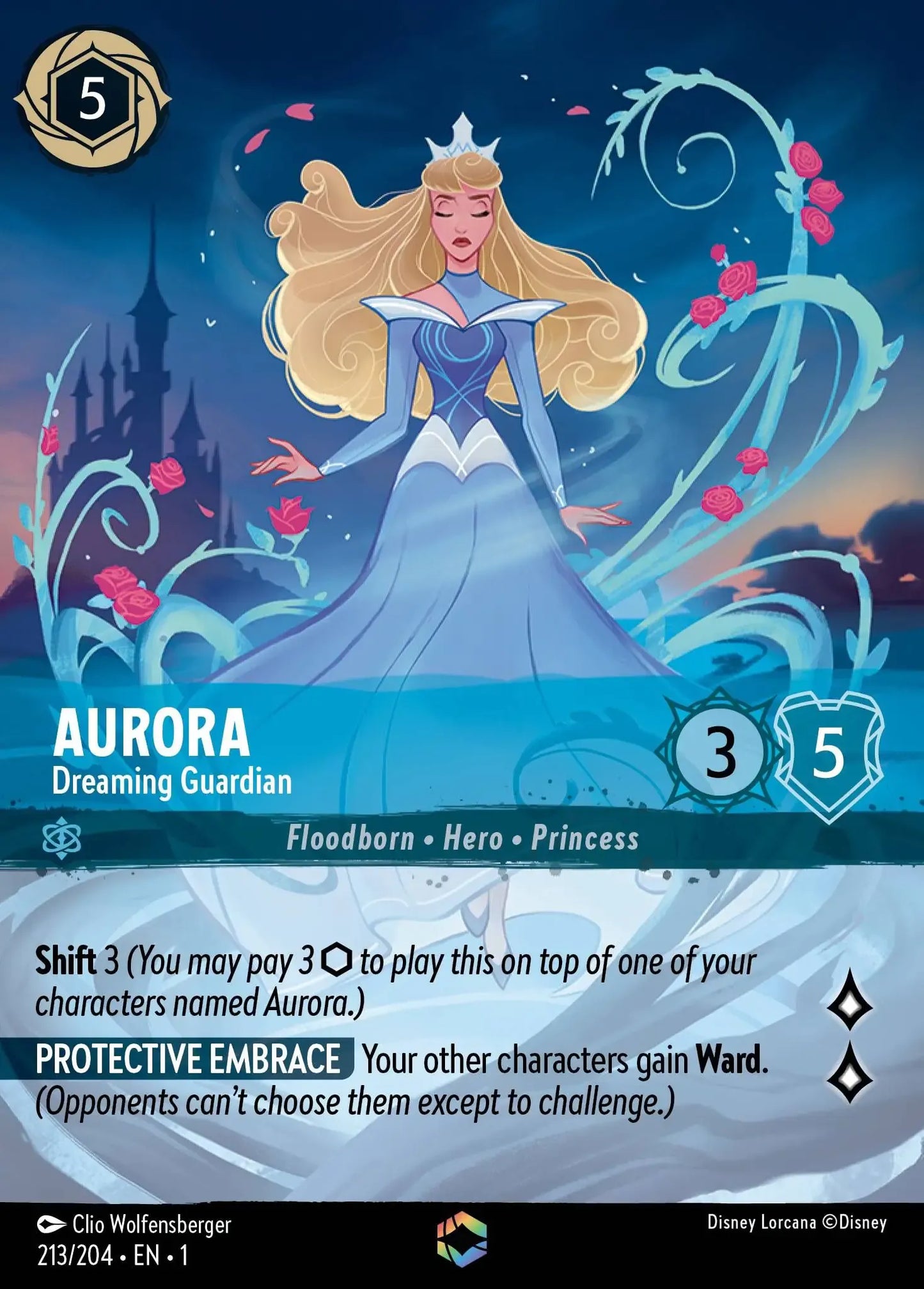 (213) Lorcana The First Chapter Single: Aurora - Dreaming Guardian (V.2) Enchanted