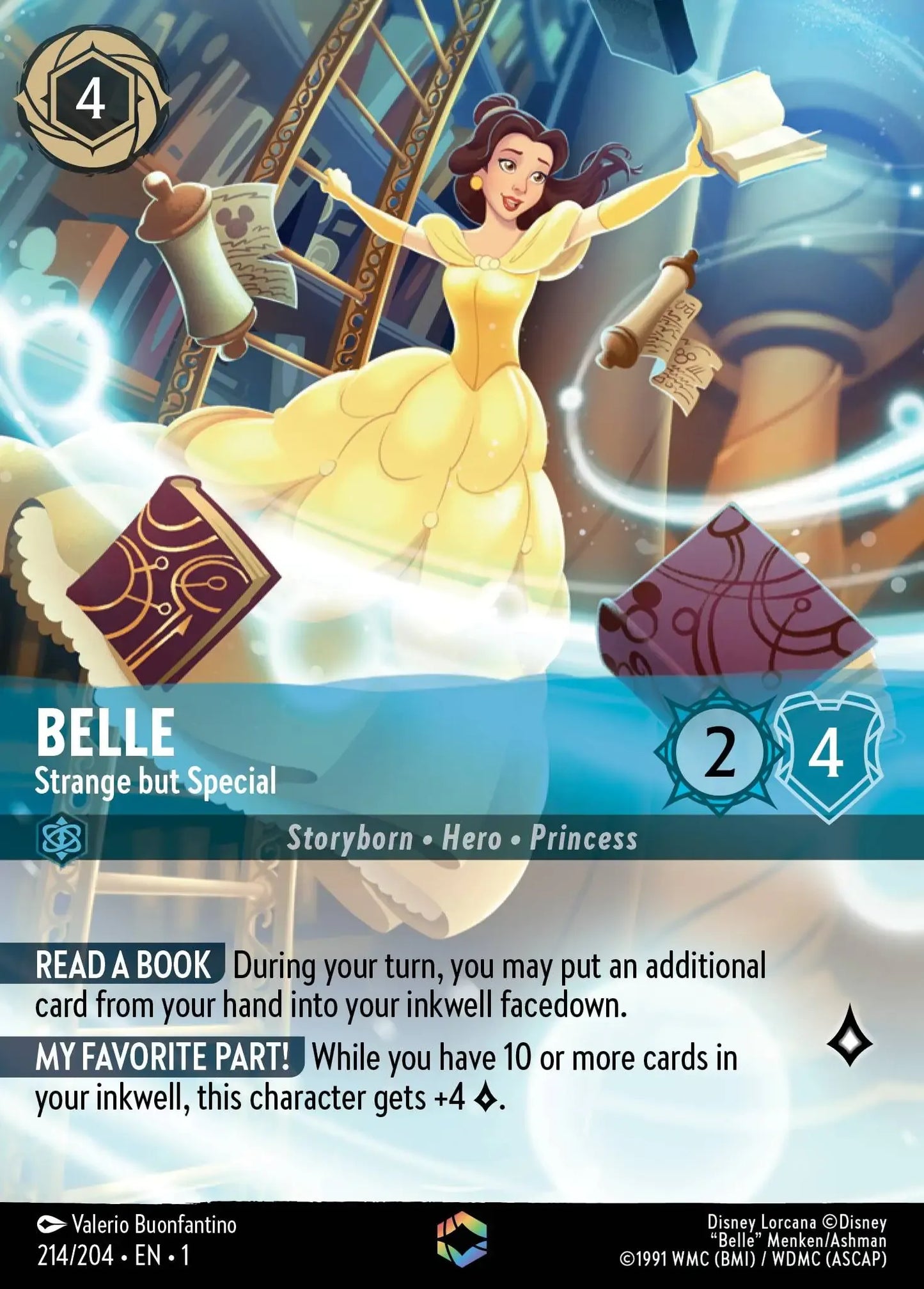 (214) Lorcana The First Chapter Single: Belle - Strange but Special (V.2) Enchanted