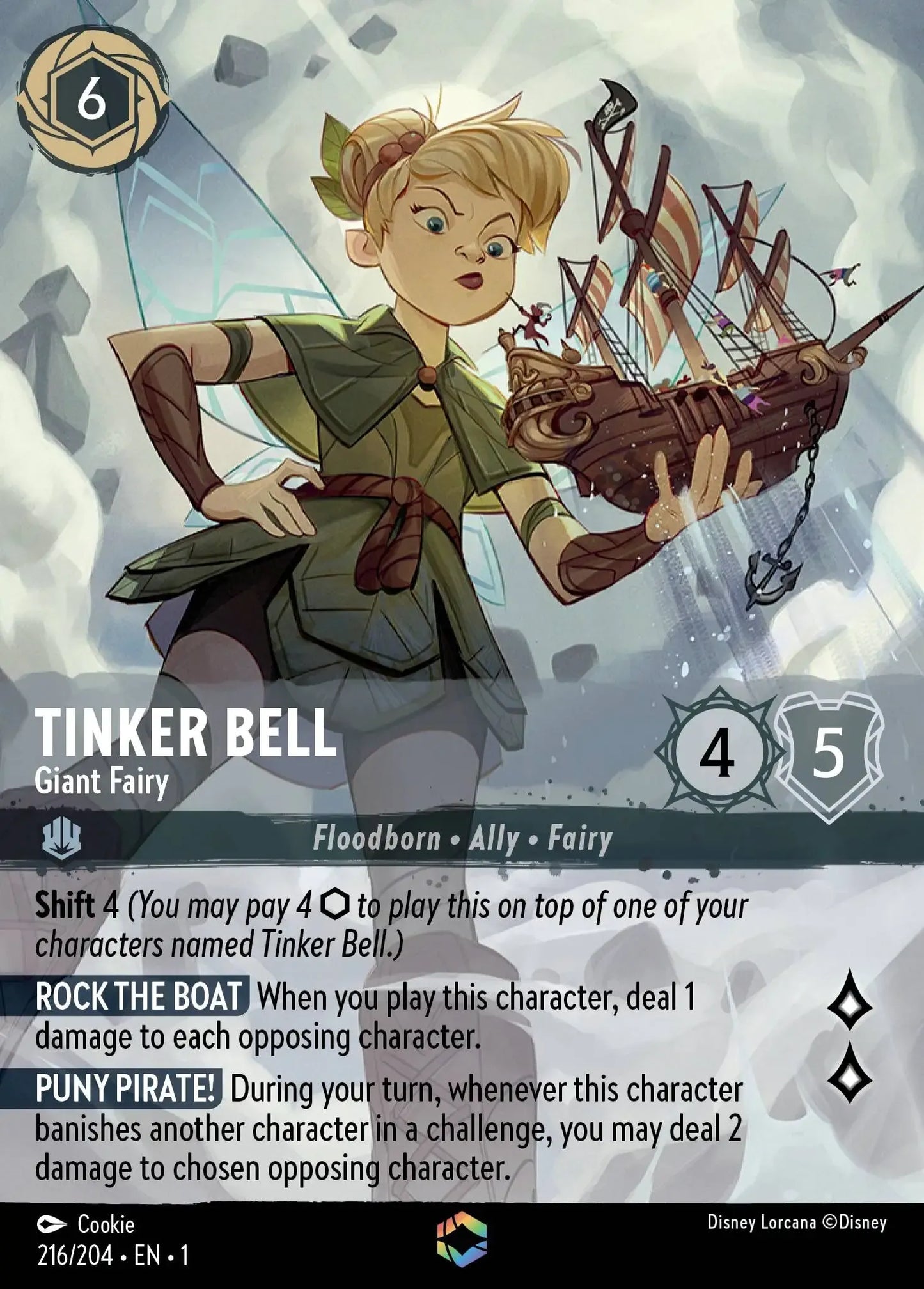 (216) Lorcana The First Chapter Single: Tinker Bell - Giant Fairy (V.2) Enchanted