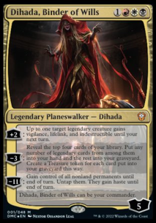 (001) Magic The Gathering Commander: Dominaria United Single: Dihada, Binder of Wills Holo Mythic