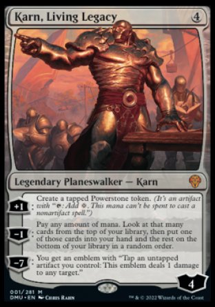 (001) Magic The Gathering Dominaria United Single: Karn, Living Legacy Mythic