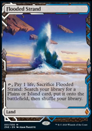 (001/030) Magic The Gathering Zendikar Rising Expeditions Single: Flooded Strand Holo Mythic