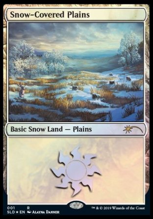 (001) Magic The Gathering Secret Lair Drop Series Single: Snow-Covered Plains Land