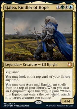 (001) Magic The Gathering Commander: Adventures in the Forgotten Realms Single: Galea, Kindler of Hope Holo Mythic