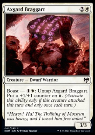 (001/285) Magic The Gathering Kaldheim Single: Axgard Braggart Holo Common