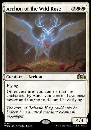(001) Magic The Gathering Wilds of Eldraine Single: Archon of the Wild Rose Rare
