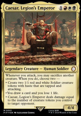 (001) Magic The Gathering Universes Beyond: Fallout Single: Caesar, Legion's Emperor Holo Mythic