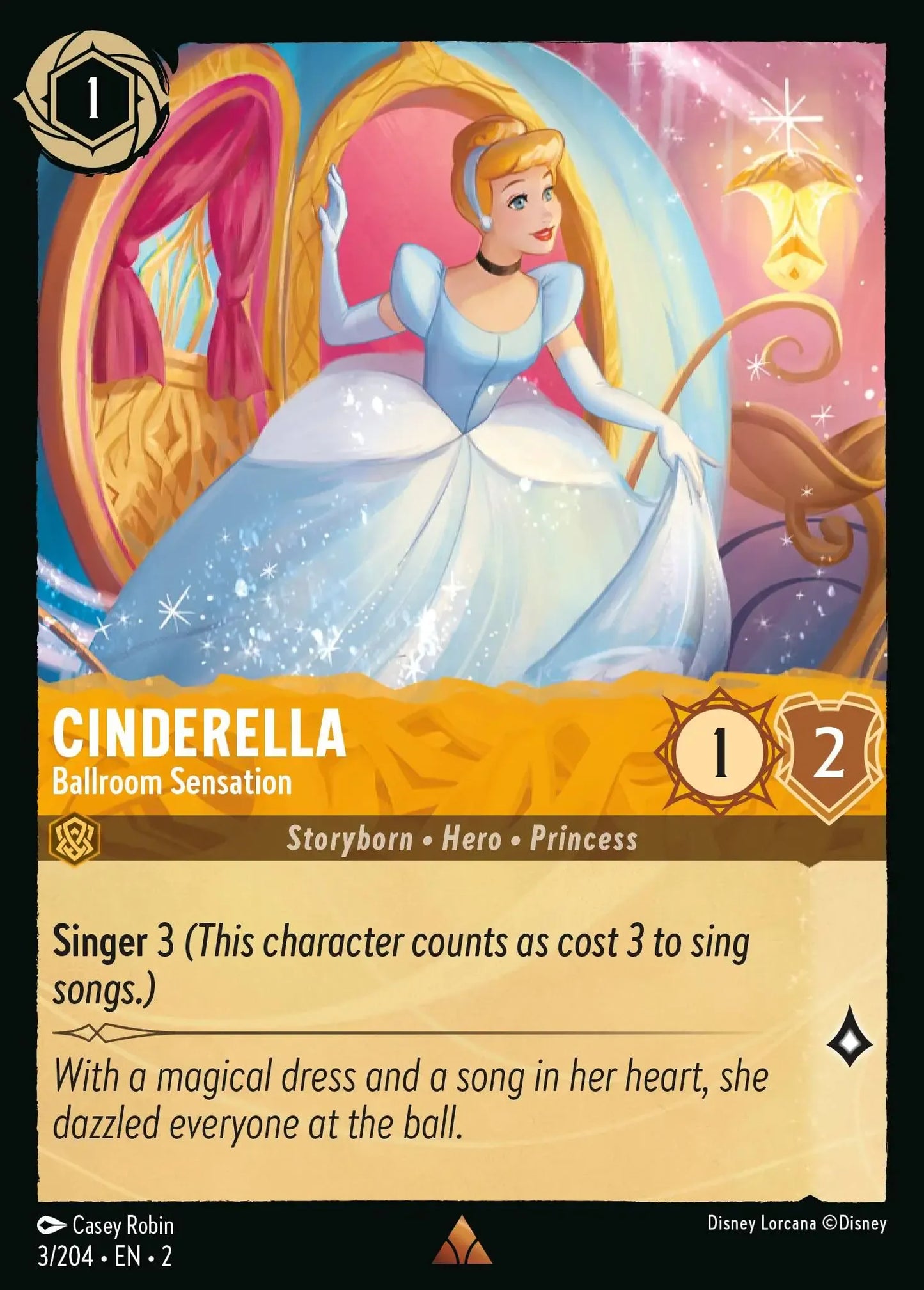 (003) Lorcana Rise of the Floodborn Single: Cinderella - Ballroom Sensation (V.1) Rare