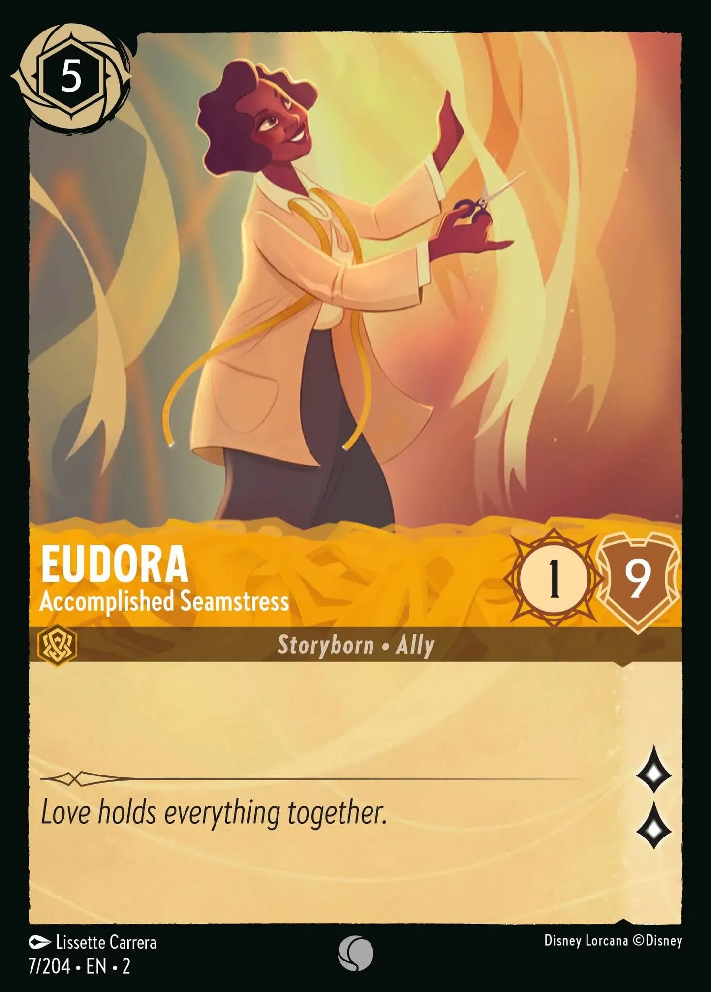 (007) Lorcana Rise of the Floodborn Single: Eudora - Accomplished Seamstress Common
