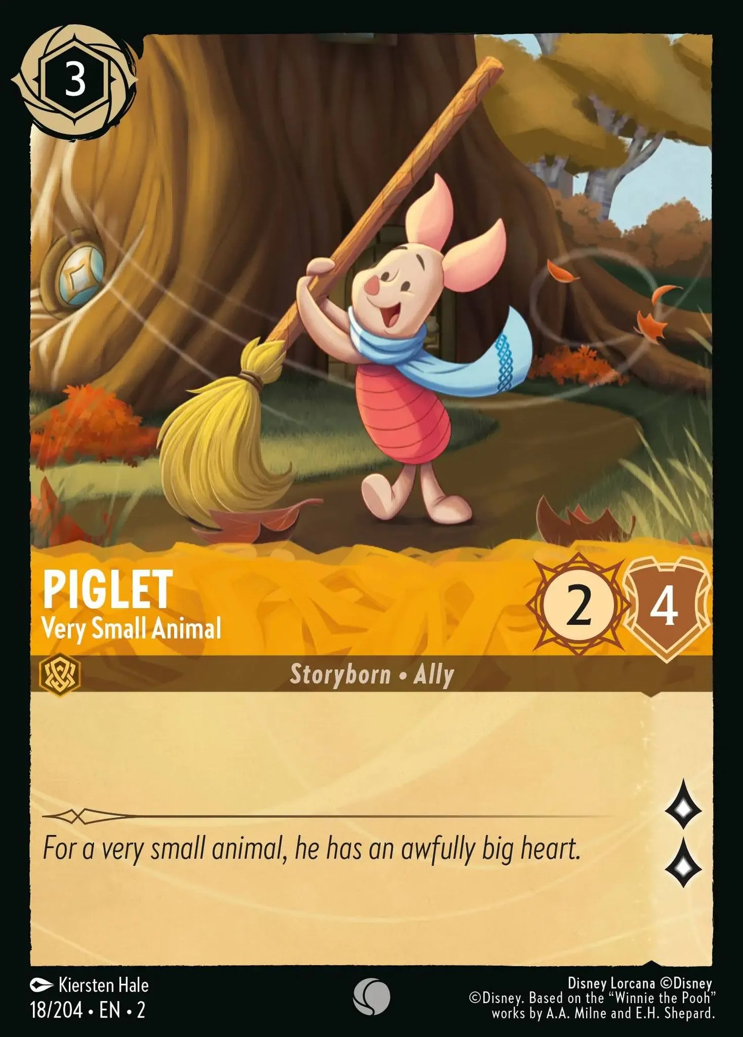 (018) Lorcana Rise of the Floodborn Single: Piglet - Very Small Animal Common