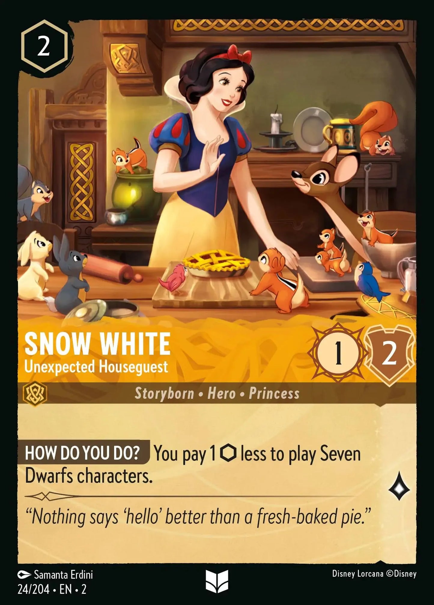 (024) Lorcana Rise of the Floodborn Single: Snow White - Unexpected Houseguest Holo Uncommon