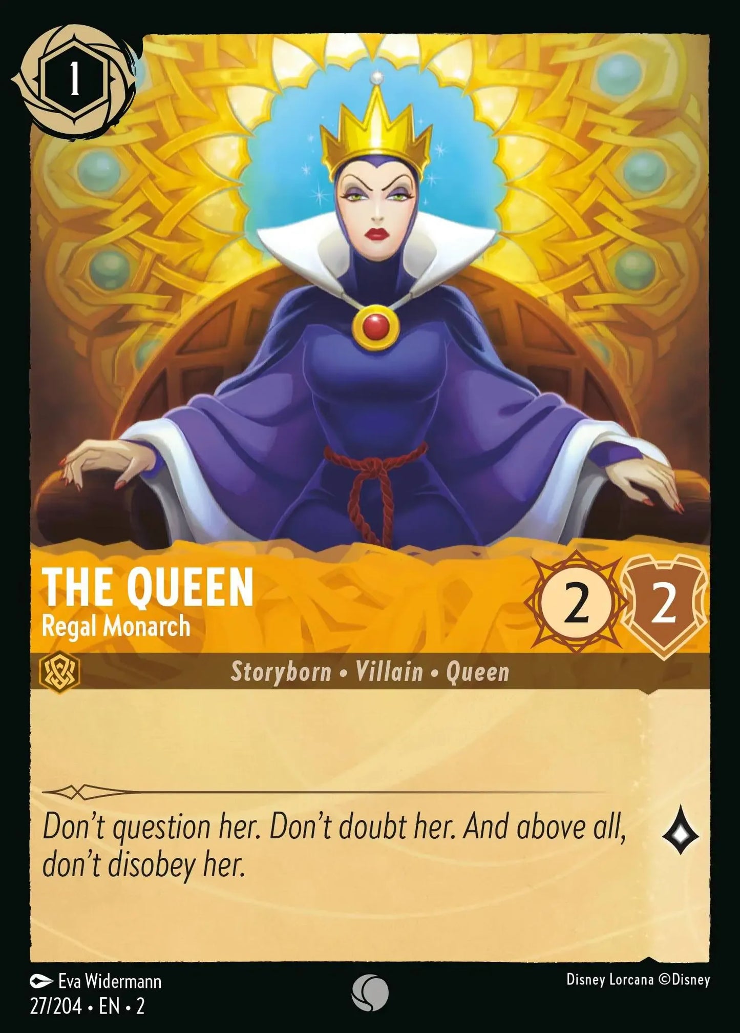 (027) Lorcana Rise of the Floodborn Single: The Queen - Regal Monarch Common