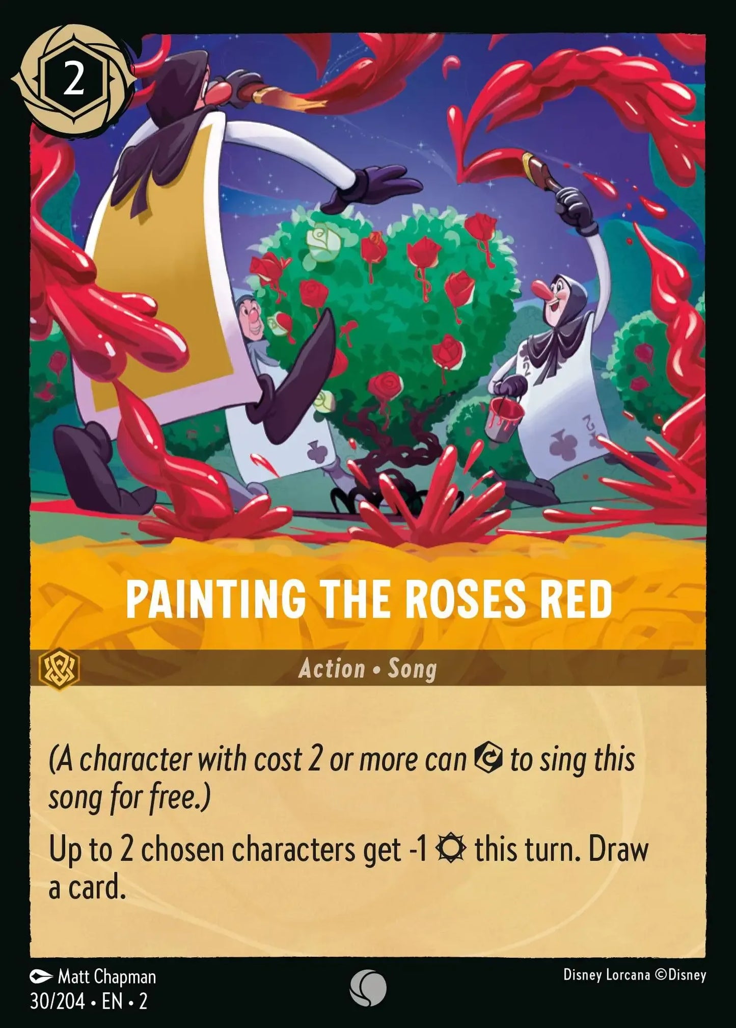 (030) Lorcana Rise of the Floodborn Single: Painting the Roses Red Holo Common