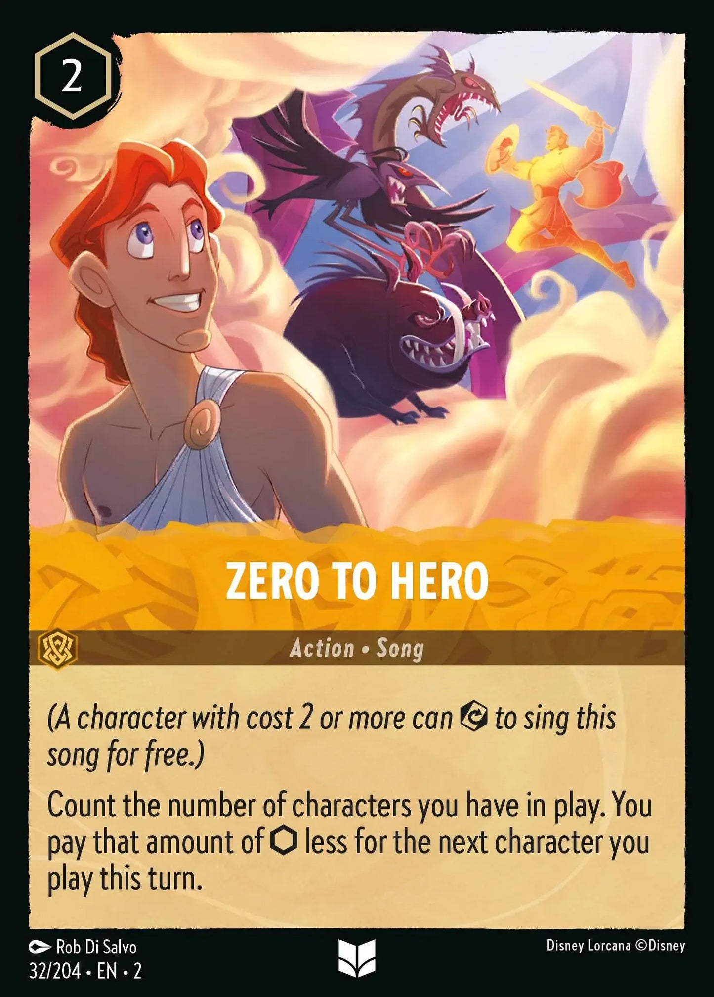 (032) Lorcana Rise of the Floodborn Single: Zero To Hero Holo Uncommon