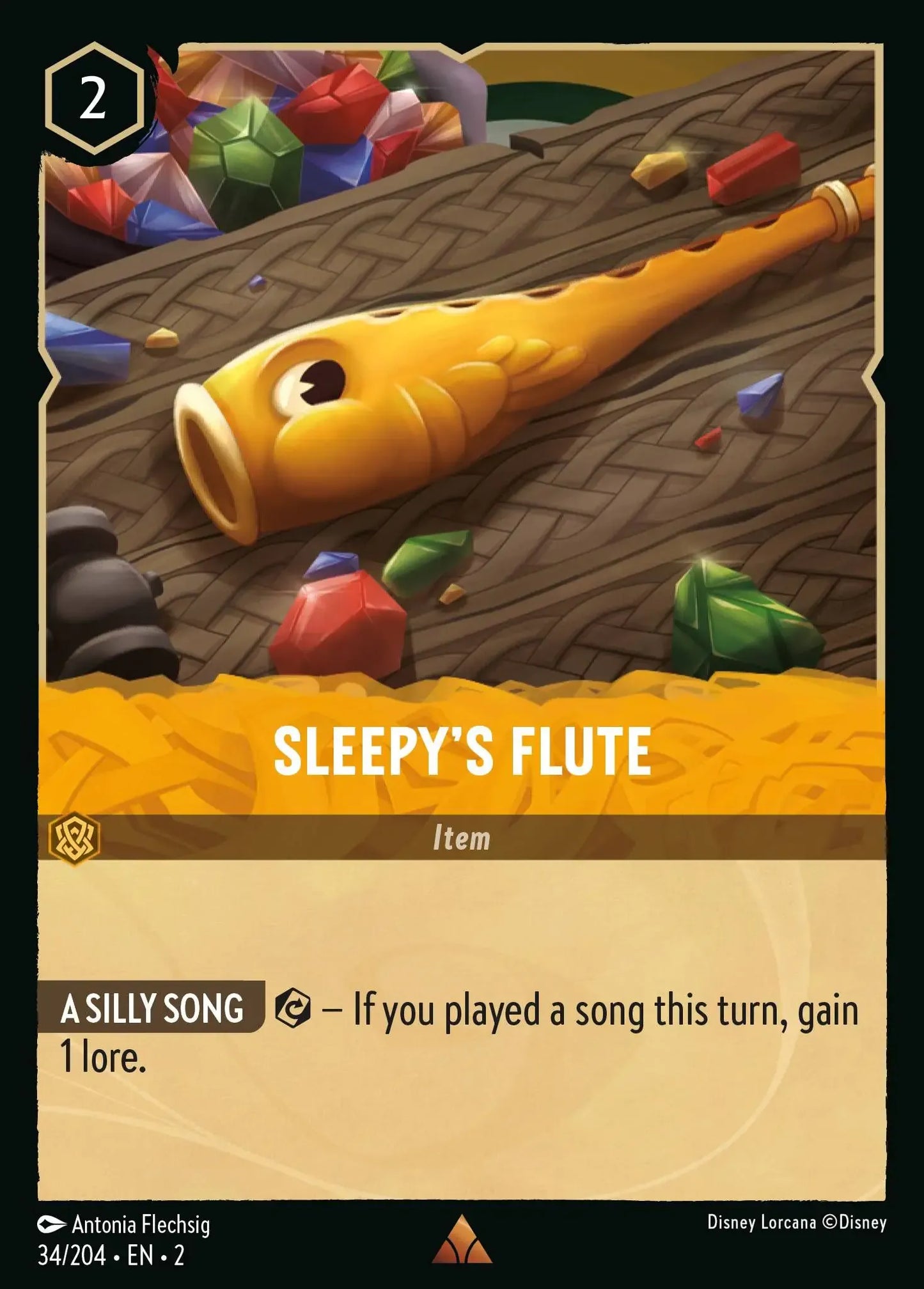 (034) Lorcana Rise of the Floodborn Single: Sleepy's Flute Holo Rare