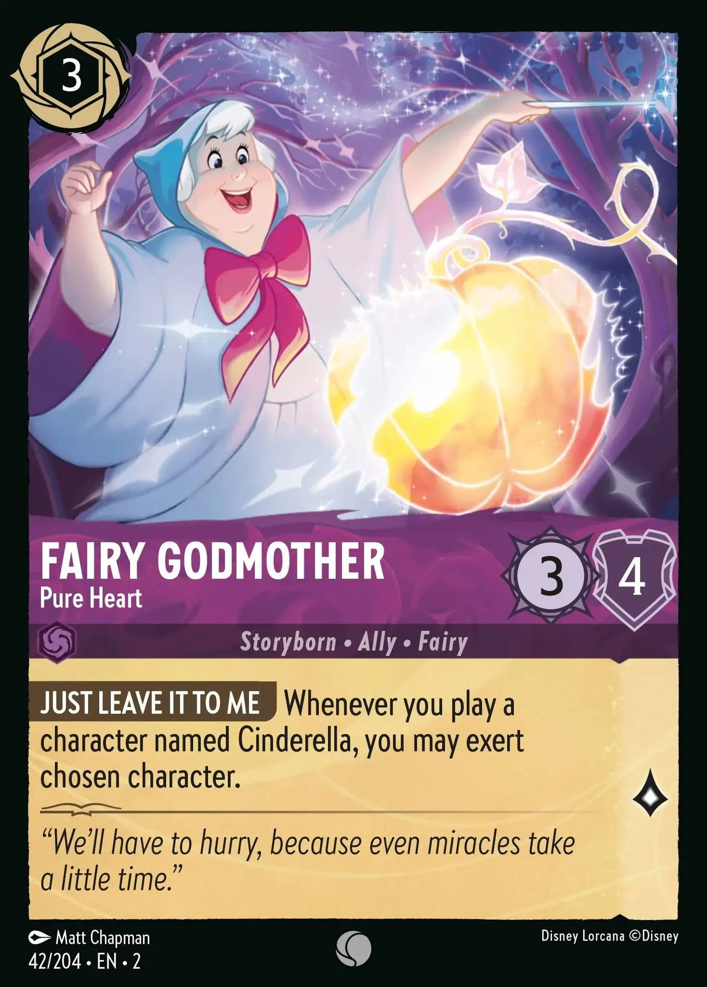 (042) Lorcana Rise of the Floodborn Single: Fairy Godmother - Pure Heart Common