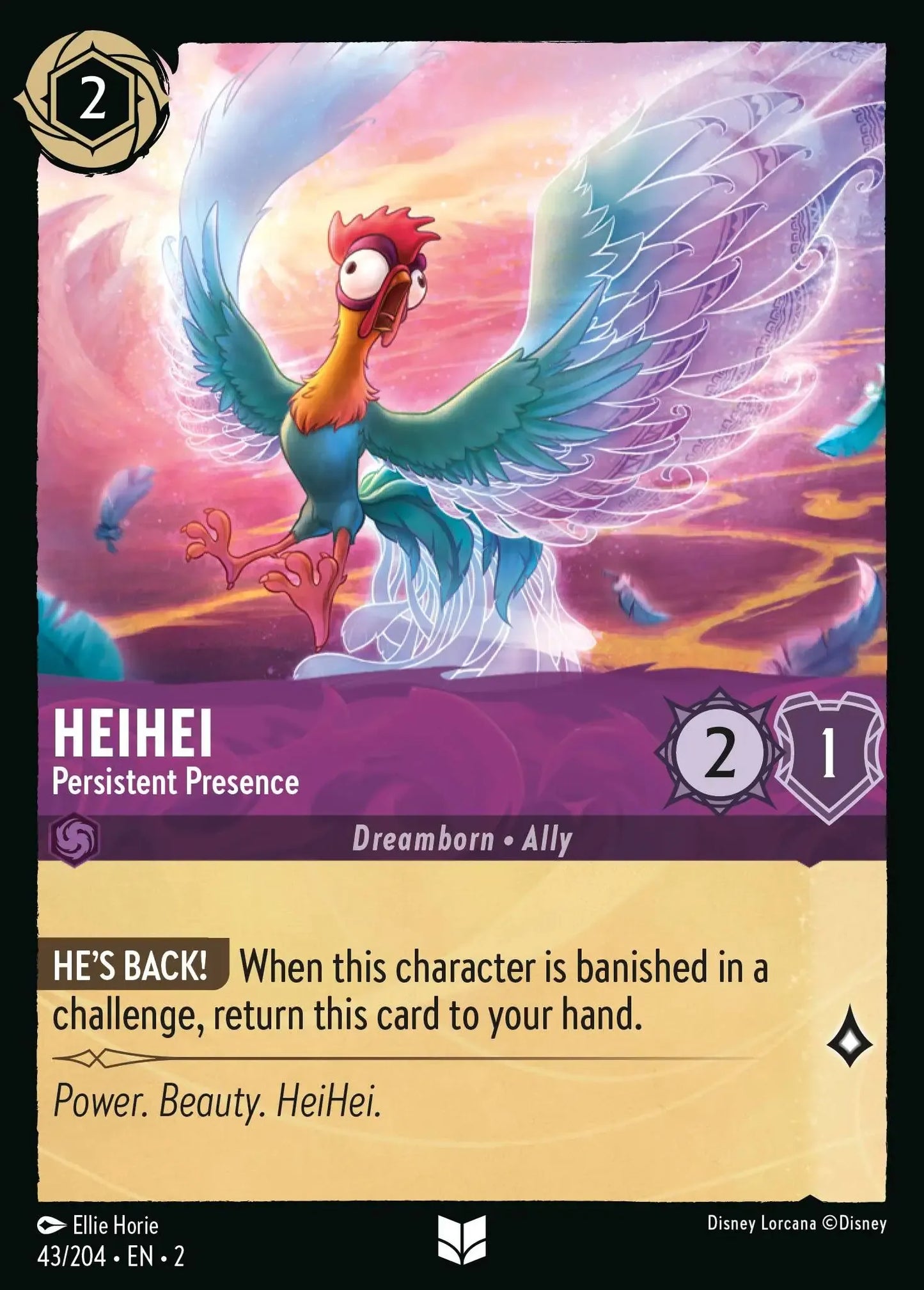 (043) Lorcana Rise of the Floodborn Single: Heihei - Persistent Presence Uncommon
