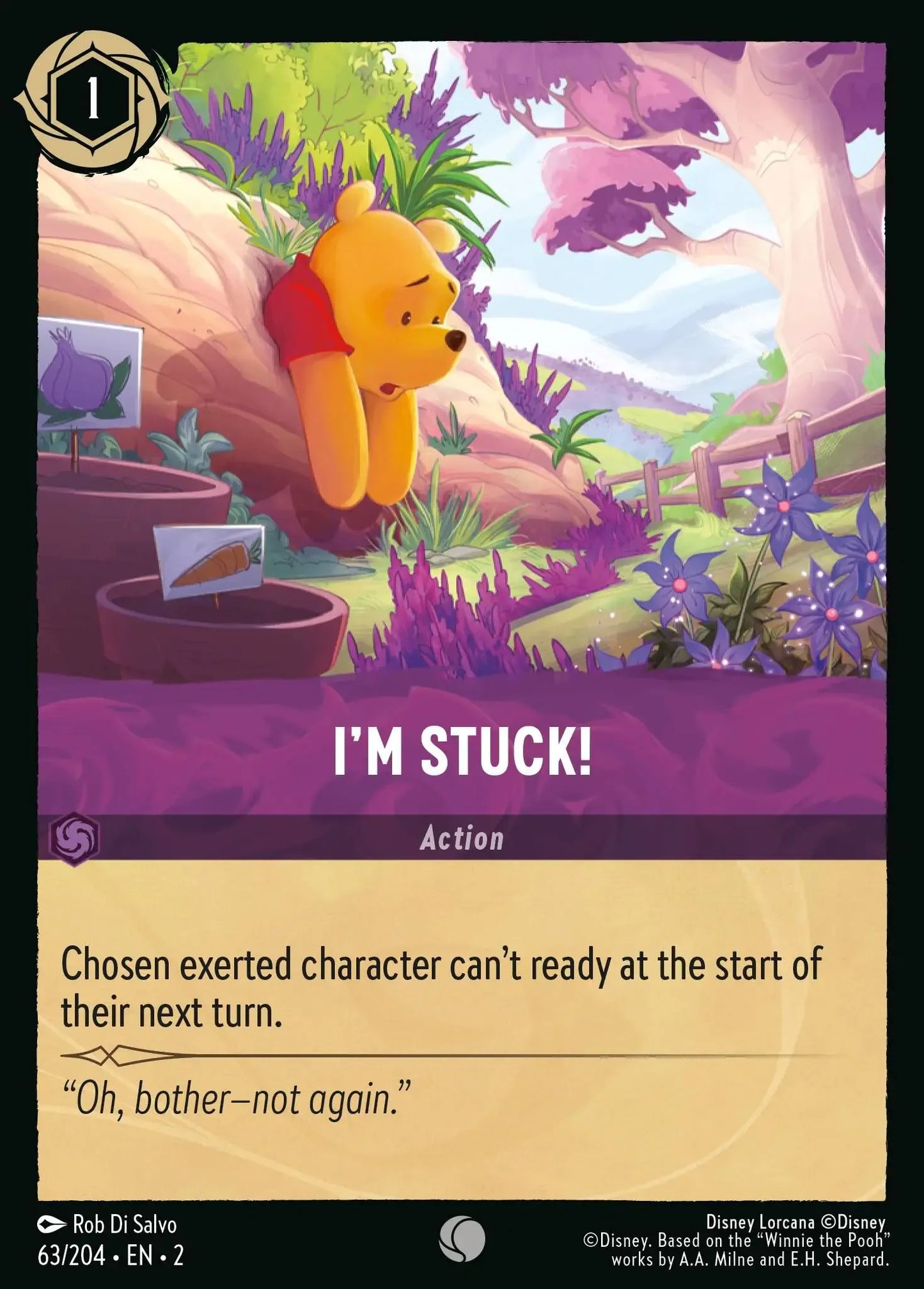 (063) Lorcana Rise of the Floodborn Single: I'm Stuck! Holo Common