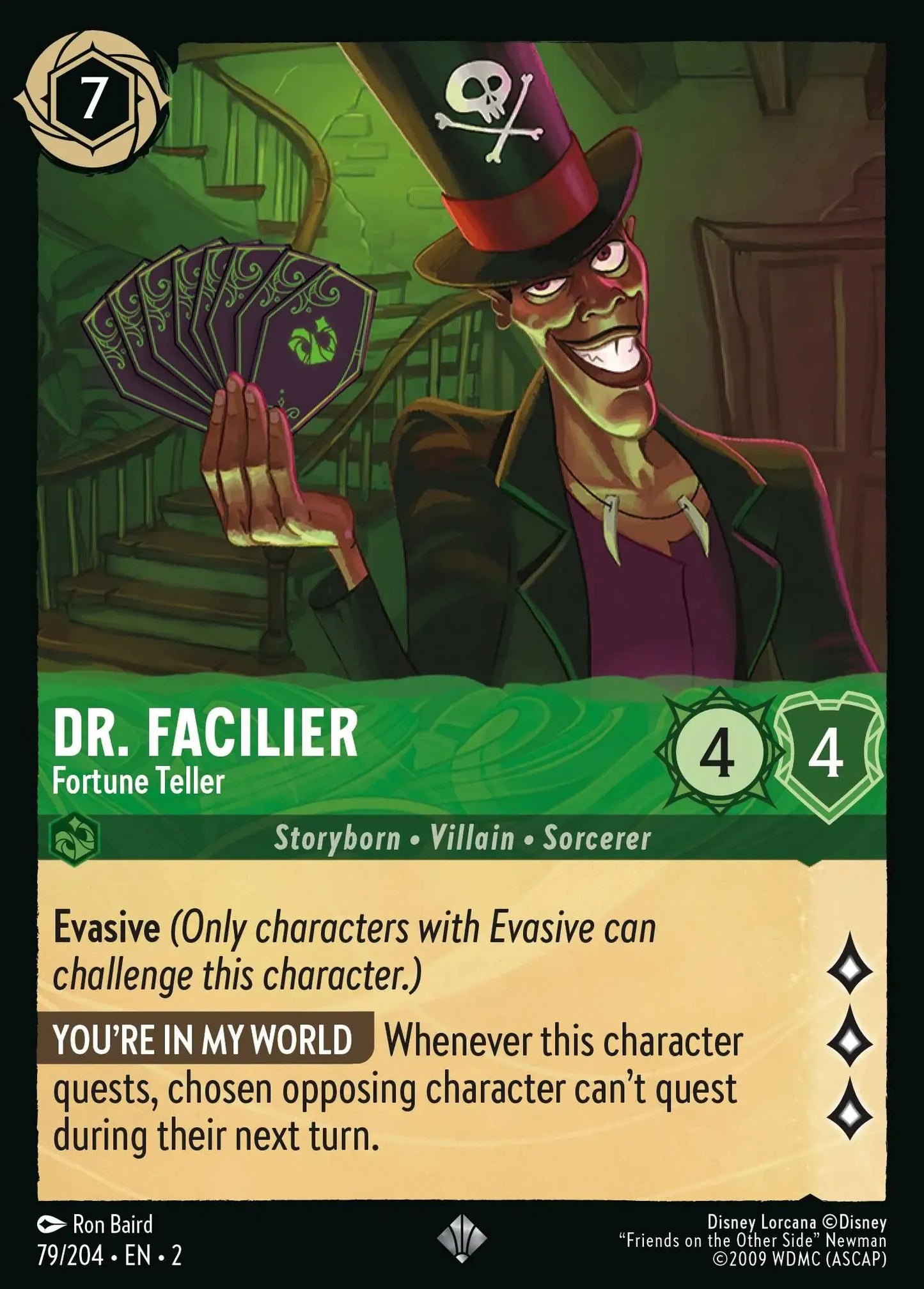 (079) Lorcana Rise of the Floodborn Single: Dr. Facilier - Fortune Teller Holo Super Rare