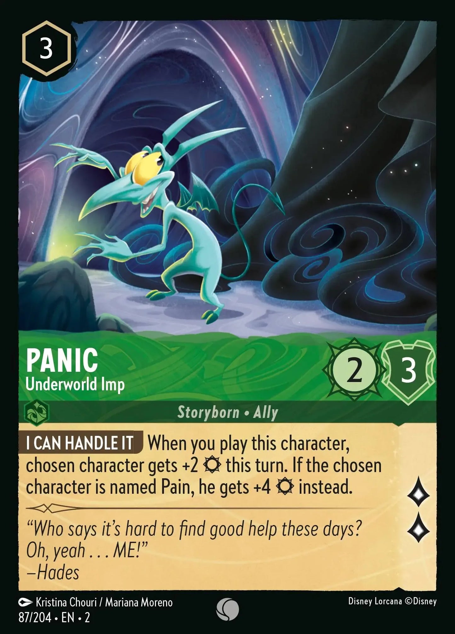 (087) Lorcana Rise of the Floodborn Single: Panic - Underworld Imp Common