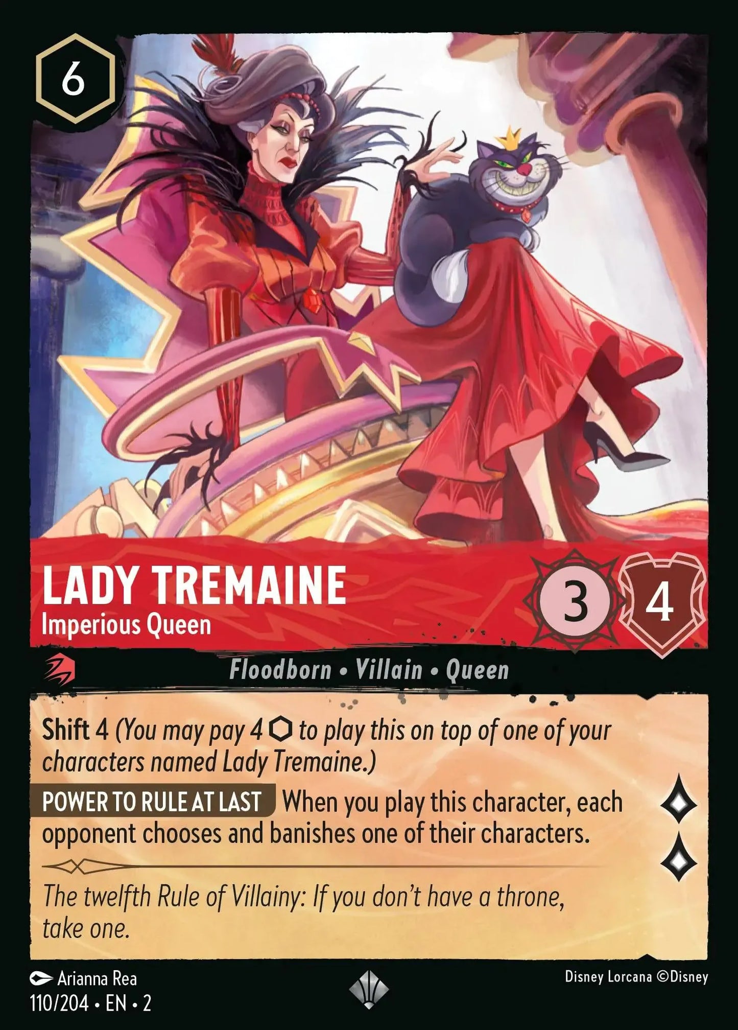 (110) Lorcana Rise of the Floodborn Single: Lady Tremaine - Imperious Queen (V.1) Super Rare