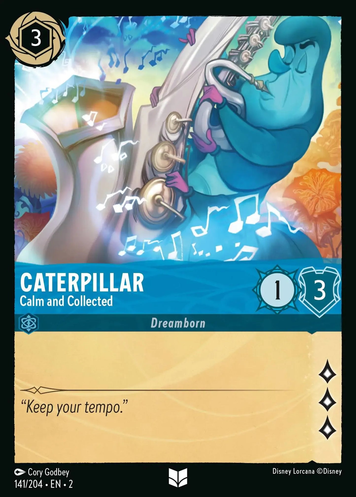 (141) Lorcana Rise of the Floodborn Single: Caterpillar - Calm and Collected Uncommon