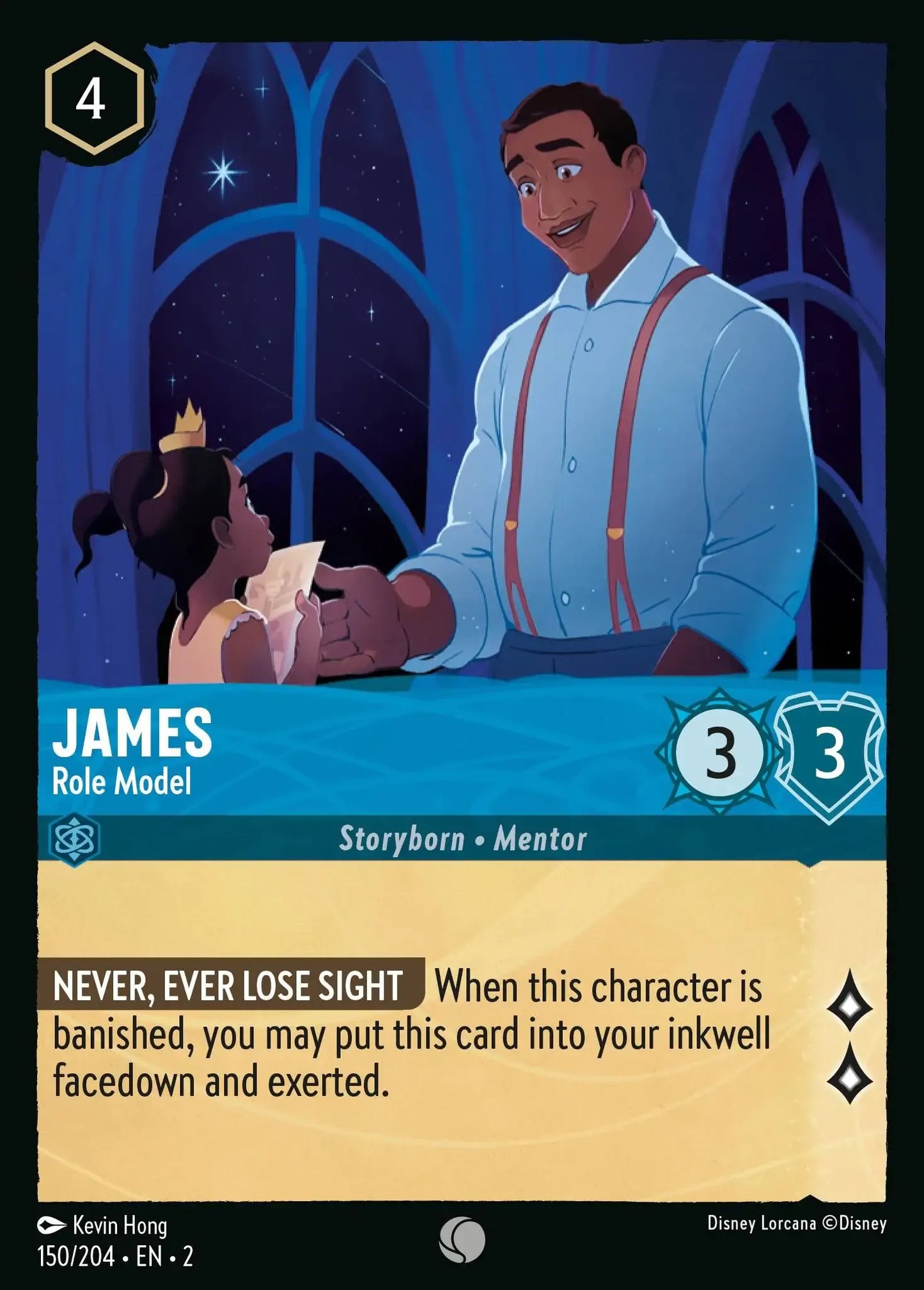 (150) Lorcana Rise of the Floodborn Single: James - Role Model Holo Common
