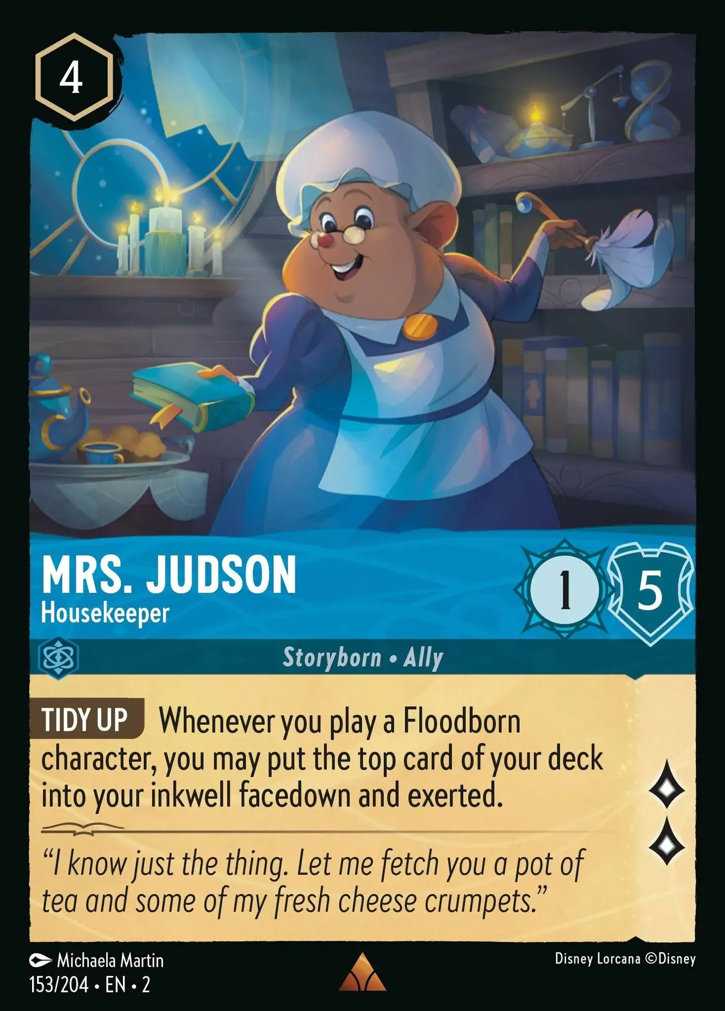 (153) Lorcana Rise of the Floodborn Single: Mrs. Judson - Housekeeper Rare