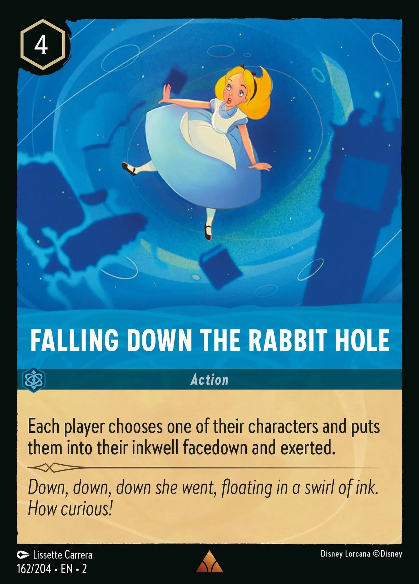 (162) Lorcana Rise of the Floodborn Single: Falling Down the Rabbit Hole Holo Rare