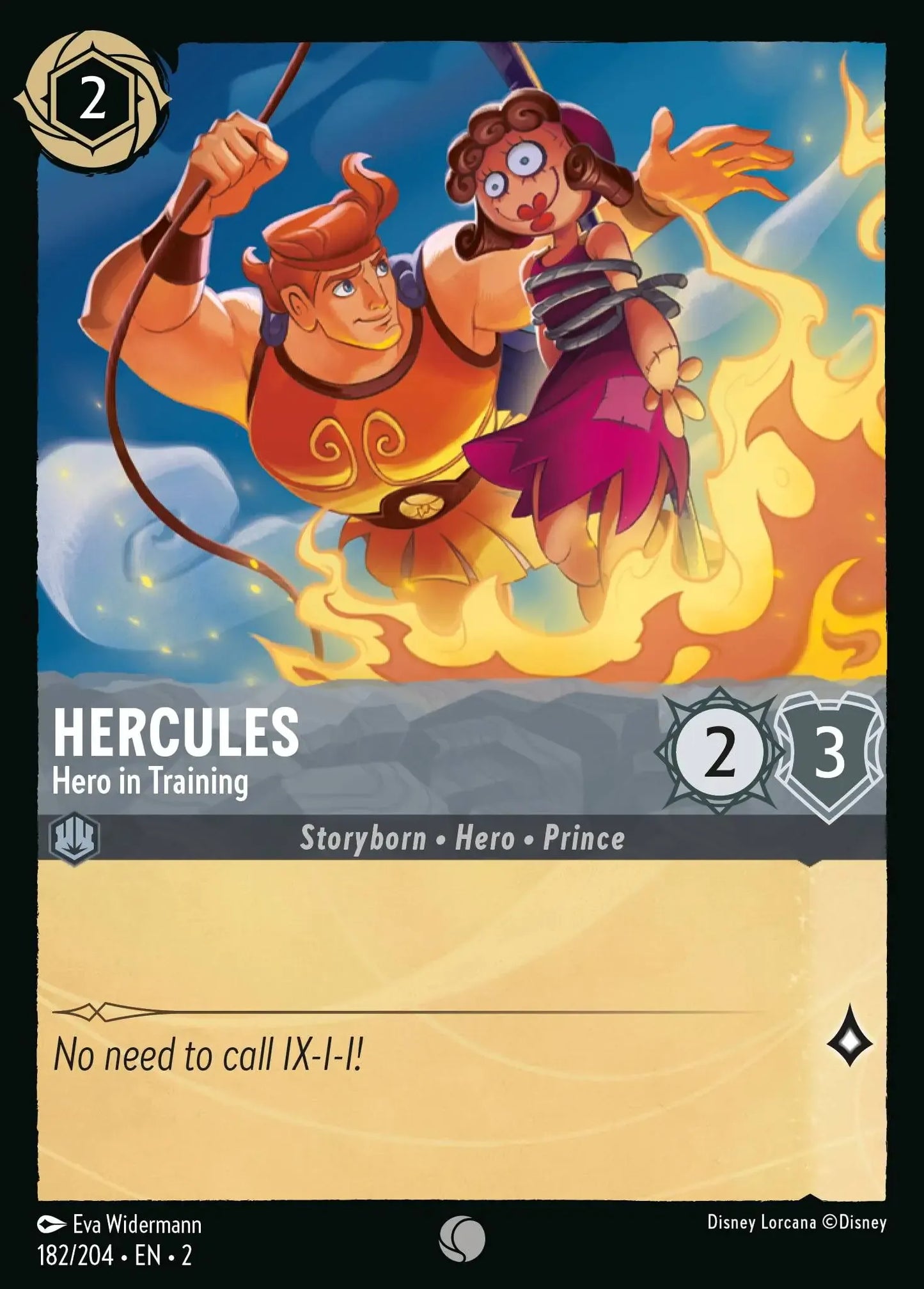 (182) Lorcana Rise of the Floodborn Single: Hercules - Hero in Training Holo Common