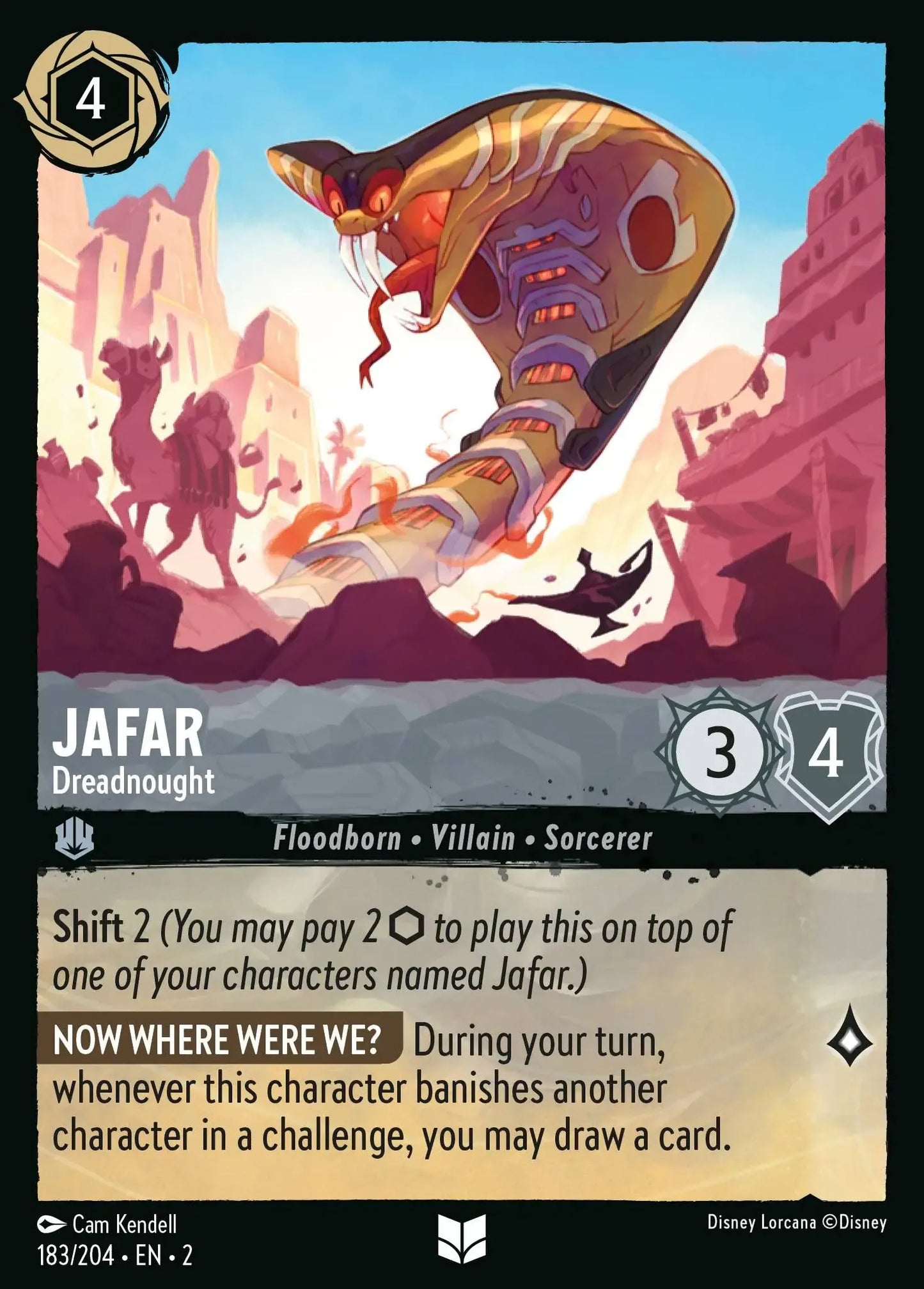 (183) Lorcana Rise of the Floodborn Single: Jafar - Dreadnought Uncommon