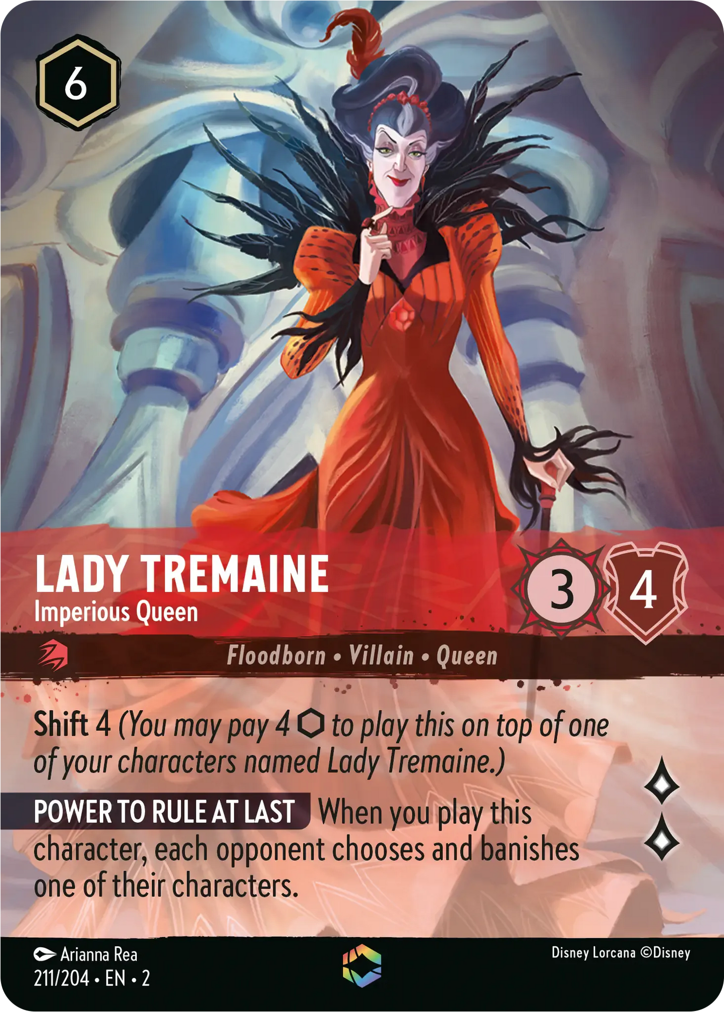 (211) Lorcana Rise of the Floodborn Single: Lady Tremaine - Imperious Queen (V.2) Enchanted