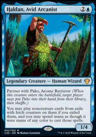 (002/322) Magic The Gathering Commander: Ikoria Single: Haldan, Avid Arcanist Holo Mythic