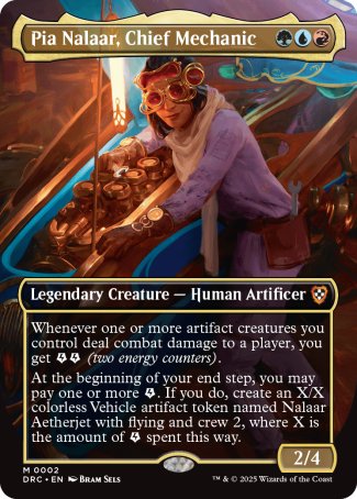 (002) Magic The Gathering Commander: Aetherdrift Single: Pia Nalaar, Chief Mechanic Holo Mythic