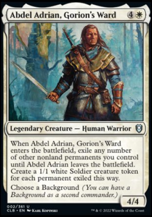 (002) Magic The Gathering Commander Legends: Battle for Baldur's Gate Single: Abdel Adrian, Gorion's Ward Holo Uncommon