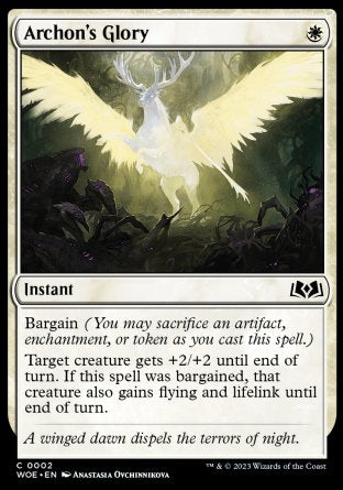 (002) Magic The Gathering Wilds of Eldraine Single: Archon's Glory Holo Common