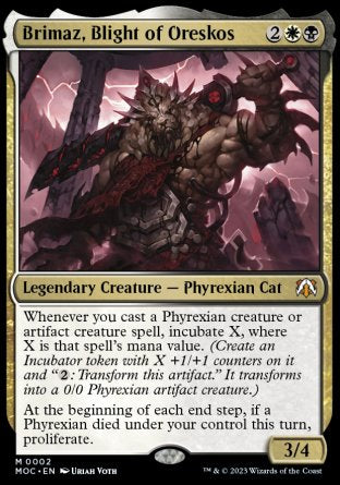 (002) Magic The Gathering Commander: March of the Machine Single: Brimaz, Blight of Oreskos Holo Mythic